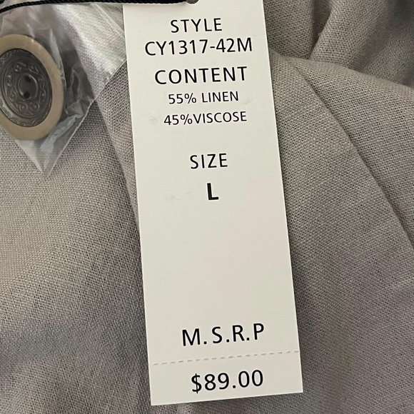 For Cynthia Large Beige Button Down Sleeveless Lagenlook Oversized Dress… - Picture 7 of 8